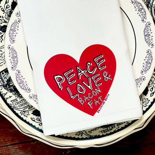 The Peace, Love and Bacon Fat Dinner Napkin